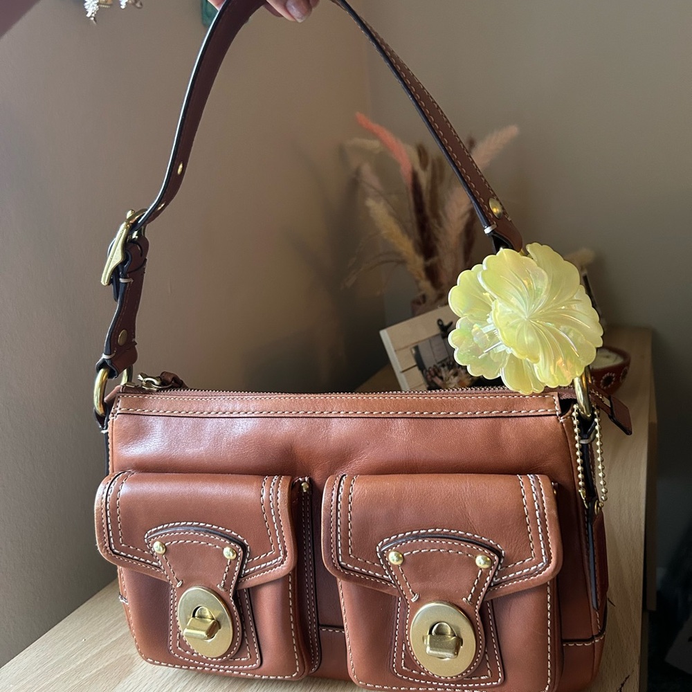 Coach legacy  Leather Handbag with Gold Accents